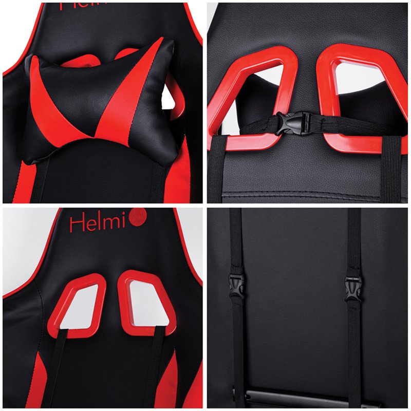 Кресло игровое Helmi HL-G05 «Effect», экокожа черная/красная, 2 подушки