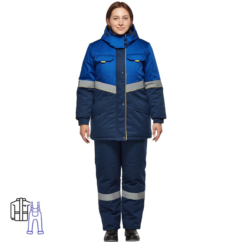 Костюм рабочий зимний женский з43-КПК вас/син (р.56-58) 170-176 (серия З)