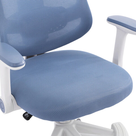 Кресло детское с подставкой для ног BRABIX KIDS «MG-215», сетка/ткань TW, голубое