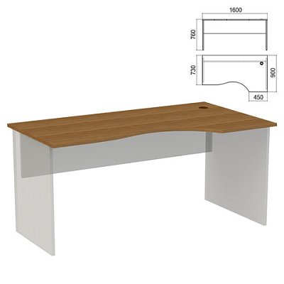 Стол эргономичный ЧАСТЬ 1 «Арго»1600×900х760 ммправыйорех