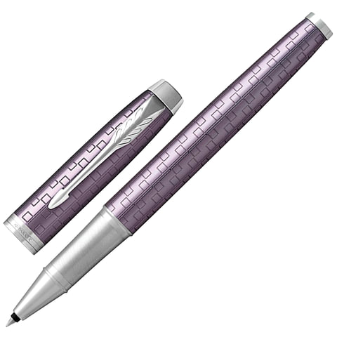 превью Ручка-роллер PARKER «IM Premium Dark Violet CT», корпус фиолетовый с гравировкой, хромированные детали, черная