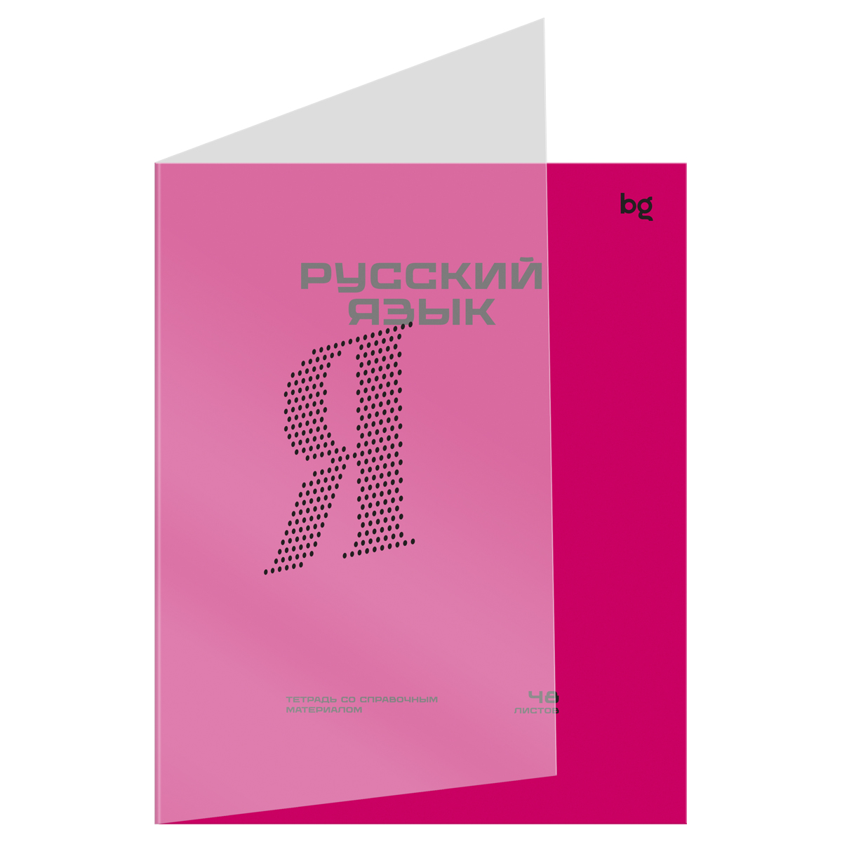 превью Тетрадь предметная 48л. BG «Перфокарта» - Русский язык, пластиковая обложка