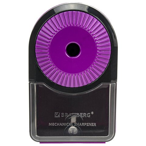 Точилка механическая BRAUBERG ULTRA для чернографитных и цветных карандашейкрепление к столуцвет корпуса сиреневый с черным271341