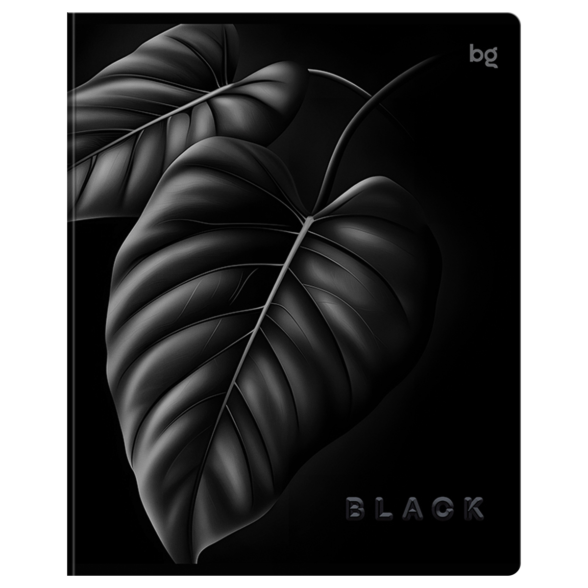 Тетрадь 80л., А5, клетка BG «Just Black», soft-touch ламинация, выб. лак