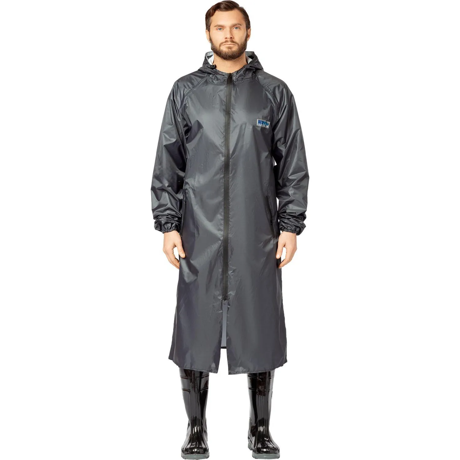 превью Плащ влагозащитный Waterproof Line Membrane-ПЛ полиэфир с ПУ покрытием на молнии тёмно-серый (размер 112-116 (56-58), рост 182-188)