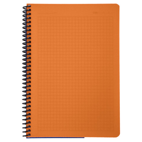 Тетрадь А5, 80 листов, BRAUBERG «Metropolis», спираль пластиковая, клетка, обложка пластик, ОРАНЖЕВЫЙ, 403400