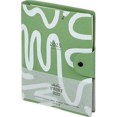 Ежедневник датированный 2025 IF 14×20см 160л. на спирали Twist I1548/green