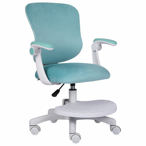 превью Кресло детское с подставкой для ног BRABIX «Sky MG-206», велюр, голубое