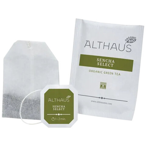 Чай ALTHAUS «Sencha Select» зеленый, 20 пакетиков в конвертах по 1.75 г, ГЕРМАНИЯ