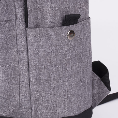 Рюкзак BRAUBERG универсальный, сити-формат, «Grey Melange», с защитой от влаги, 43×30х17 см