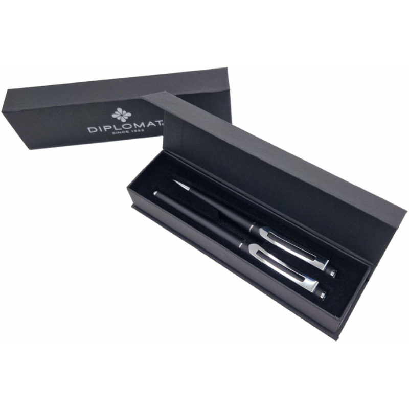Набор пишущих принадл. Diplomat Me pen (black) шарик. и пер. ручки, D41201060