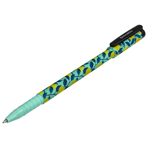 Ручка шариковая BRAUBERG SOFT TOUCH GRIP «CITRUS», СИНЯЯ, мягкое покрытие, узел 0.7 мм