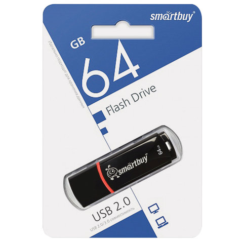 Флеш-память SmartBuy Crown 64 Gb USB 2.0 черная