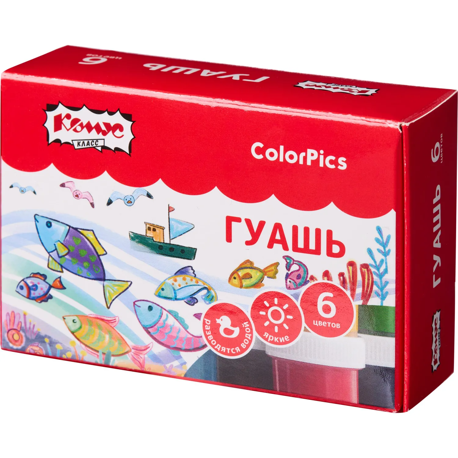 превью Гуашь Комус Класс ColorPics 6 цветов по 10 мл