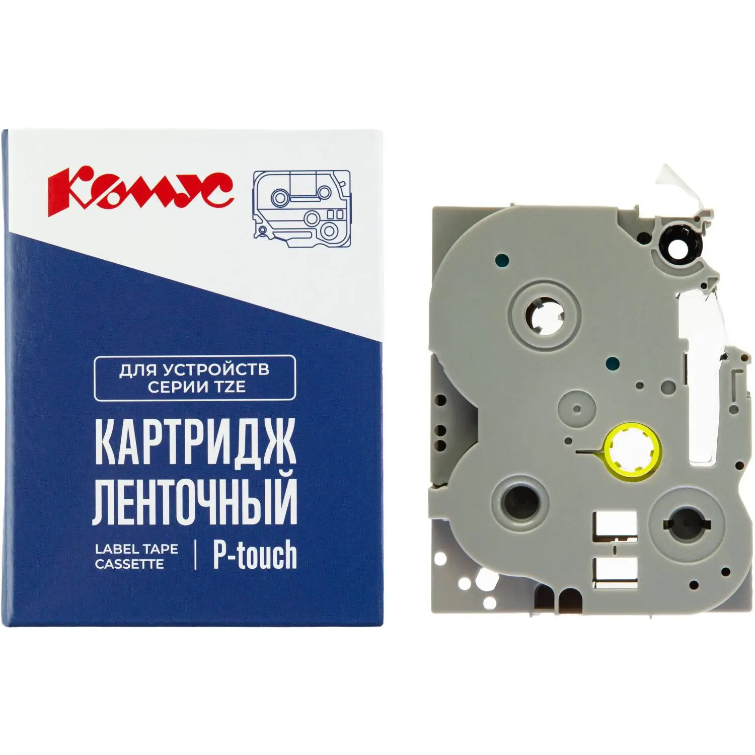превью Картридж Комус TZE-631SP для принтера этикеток Brother (12 мм х 4 м, цвет ленты жёлтый, шрифт чёрный)
