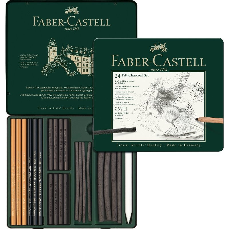 Набор угля и угольных карандашей Faber-Castel Pitt Charcoal 24 предмета
