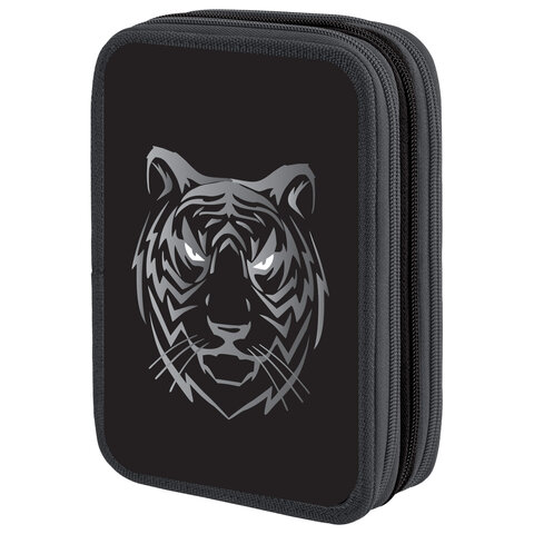 превью Пенал BRAUBERG, 3 отделения, полиэстер, 21×14 см, «Tiger»