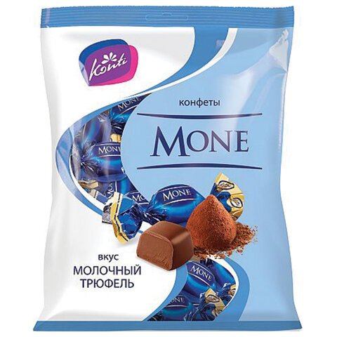 Конфеты шоколадные KONTI «Моне» со вкусом молочного трюфеля, 200 г, пакет