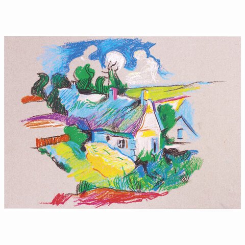 Пастель масляная художественная BRAUBERG ART «CLASSIC», УТОЛЩЕННАЯ, 12 цветов, круглое сечение