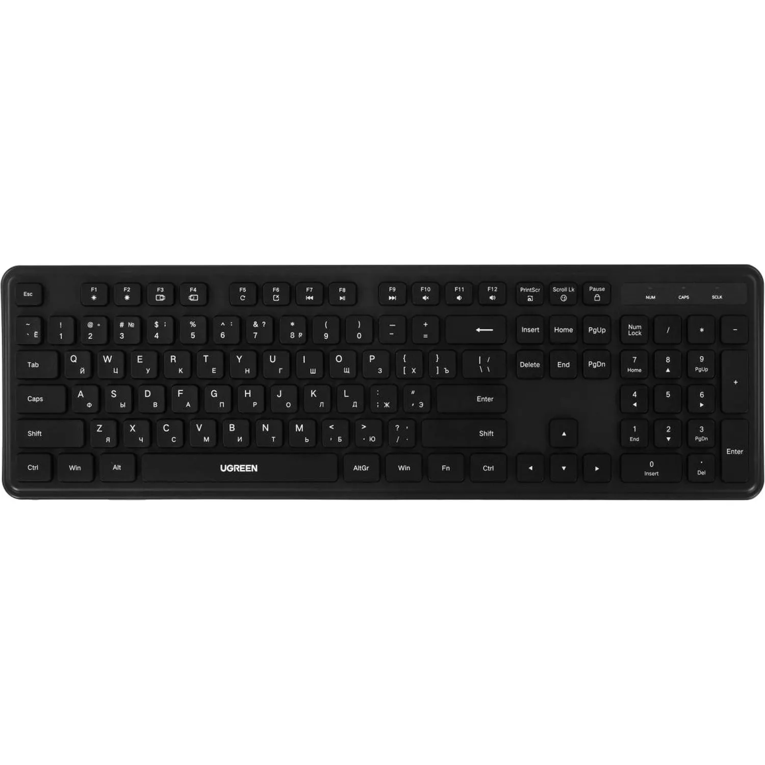 Клавиатура UGREEN K331 (55657) проводная USB RU черный
