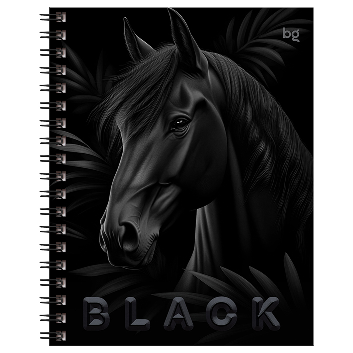 Тетрадь 48л., А5, клетка на гребне BG «Just Black», soft-touch ламинация, выб. лак
