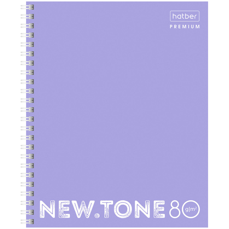 превью Тетрадь 80л., А5, клетка на гребне Hatber «NEWtone Neon. Лаванда», 80г/м2, пластик. обложка, перфор. 