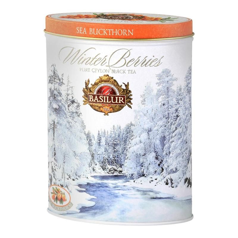 Чай подарочный Basilur Winter Berries листовой черный с облепихой и ...
