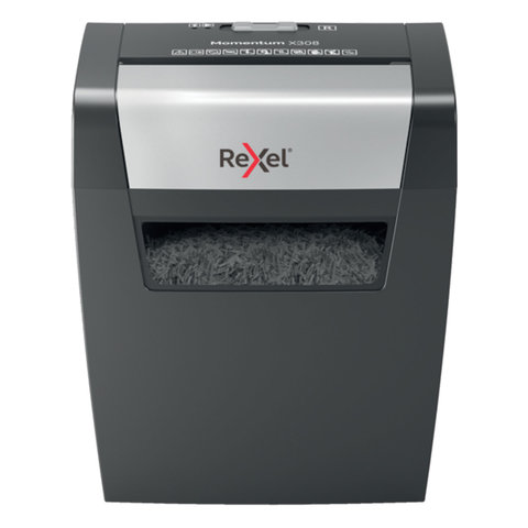 Уничтожитель (шредер) Rexel Momentum X308, 1-3 человека, 3 уровень секретности, фрагменты 5×42 мм, 8 листов, 15 л