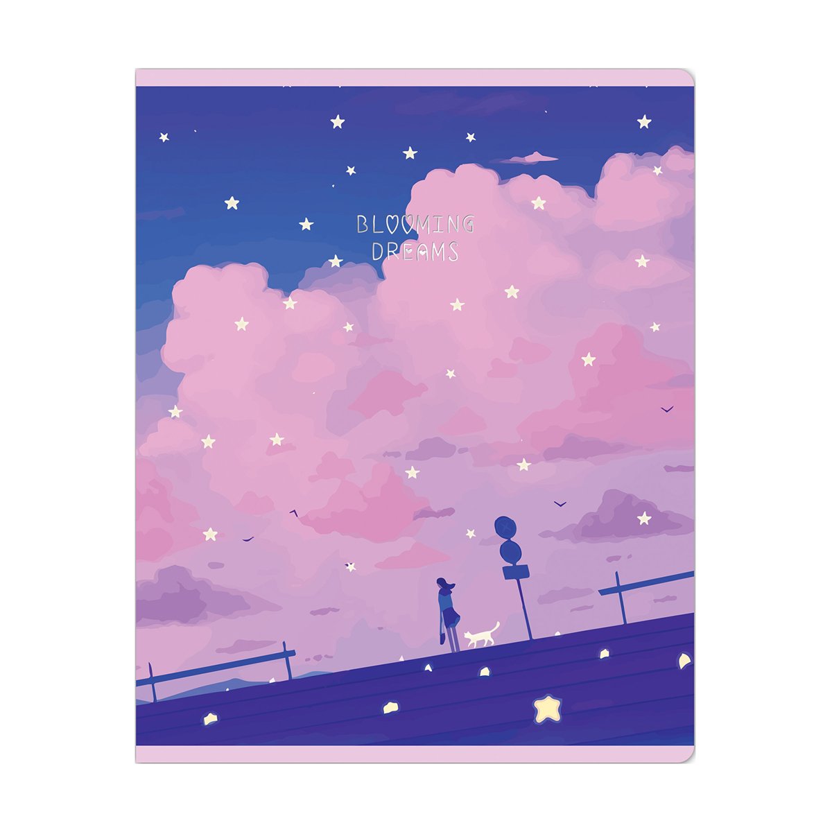 Тетрадь 48л., клетка MESHU «Blooming dreams», софт-тач ламинация, тиснение фольгой