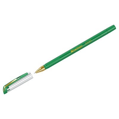 Ручка шариковая Berlingo «xGold» зеленая, 0.7мм, игольчатый стержень, грип