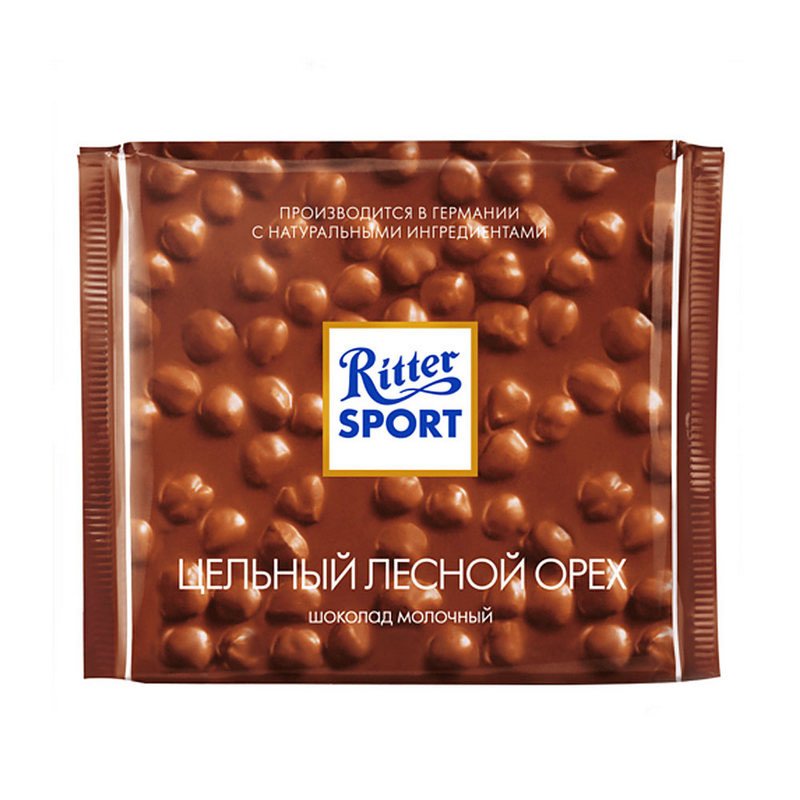 превью Шоколад Ritter Sport молочный с цельным лесным орехом 100 г