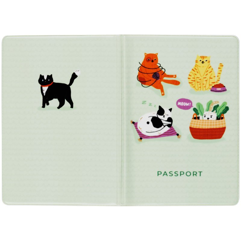 Обложка для паспорта MESHU «Meow», ПВХ, 2 кармана