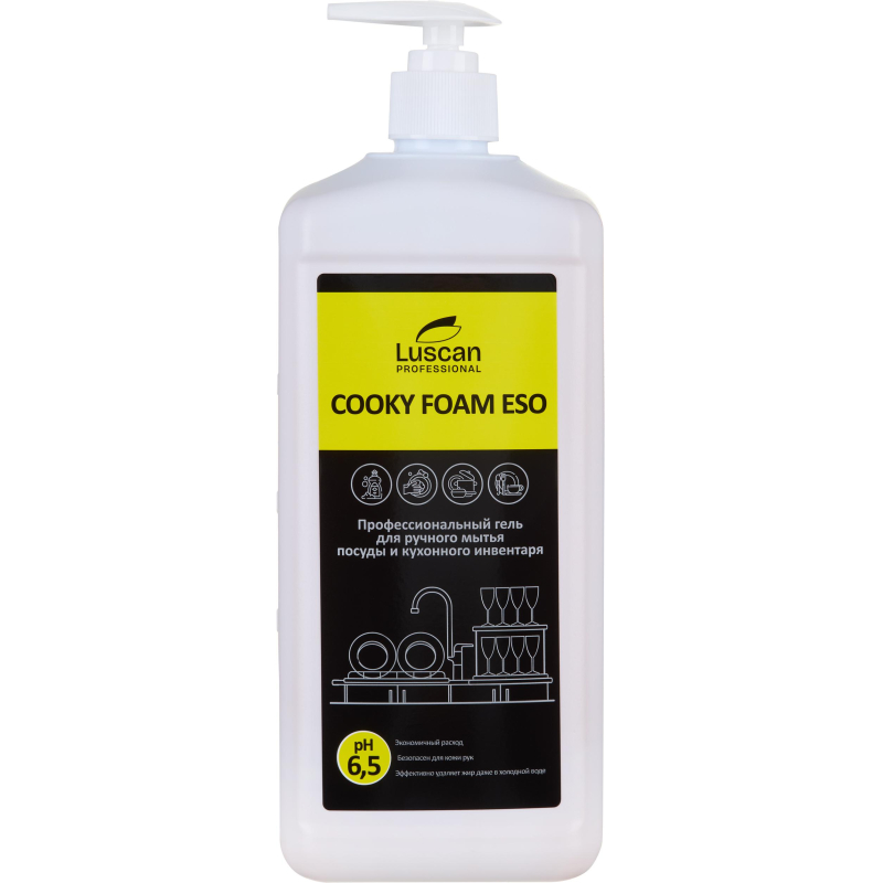 Профхим д/посуды гель д/ручного мытья Luscan Prof/Cooky Foam Eso, 1л
