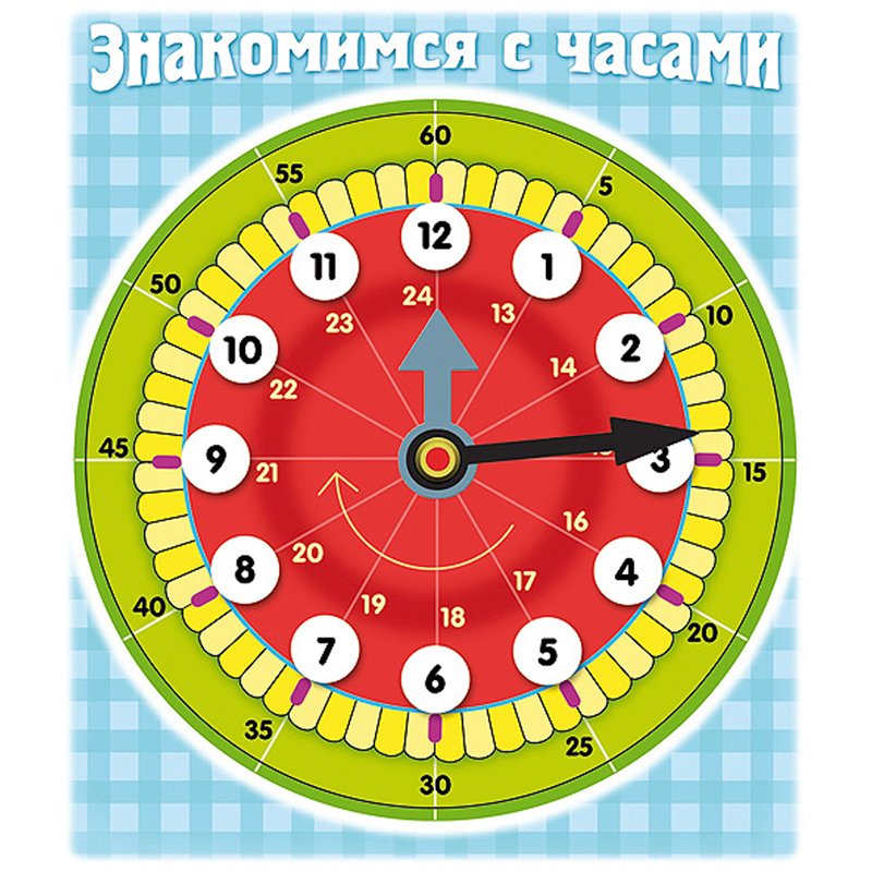 Игра обучающая А5, «Знакомство с часами», HATBER, Ио5 11458