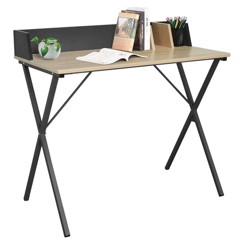 Стол на металлокаркасе BRABIX «LOFT CD-007», 800×500х840 мм, органайзер, комбинированный