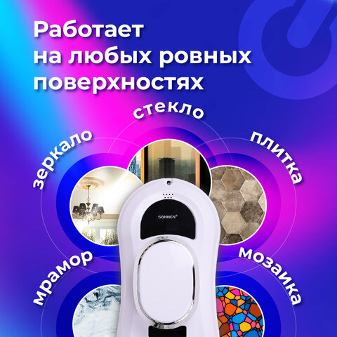 Робот-мойщик окон SONNEN Tech RWC-121 UltraClear, датчик от падения, 26 салфеток, пульт ДУ