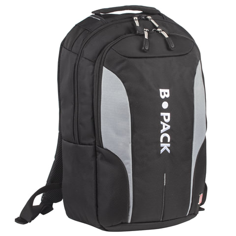 Рюкзак B-PACK «S-04» (БИ-ПАК) универсальный, с отделением для ноутбука, влагостойкий, черный, 45×29×16 см
