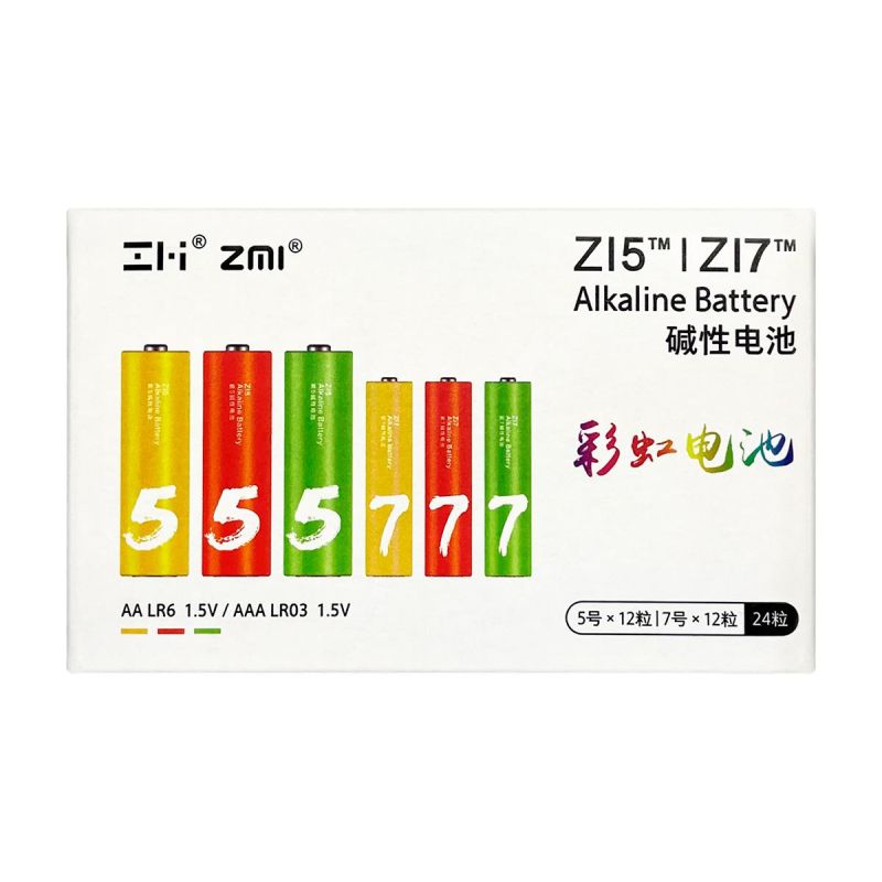 Батарейка алкалиновые Xiaomi ZMI Rainbow Zi5 AA/Zi7 AAA (12+12 шт. ) (LR24)