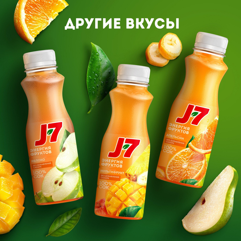 Сок J7 Яблоко осв., ПЭТ, 0.3л, 6шт/уп