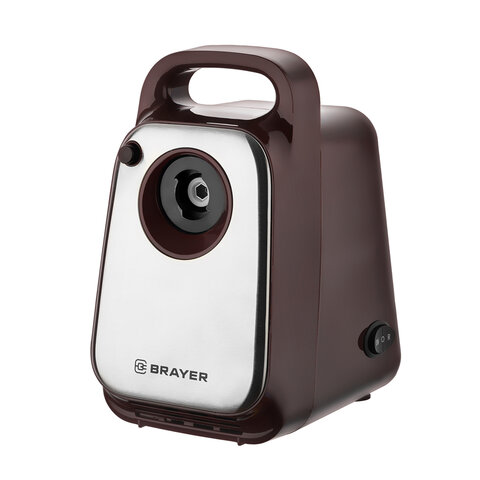 Мясорубка BRAYER BR1601, 1300 Вт, производительность 1.5 кг/мин, металлический шнек, реверс, пластик, коричневая/серебро