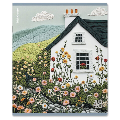 Тетрадь А5, 48 л., скоба, клетка, TWIN-лак, ERICH KRAUSE, «Fancy Field» (микс в спайке)