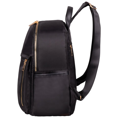 Рюкзак BRAUBERG PODIUM женский, нейлон, черный, 30×26х12 см