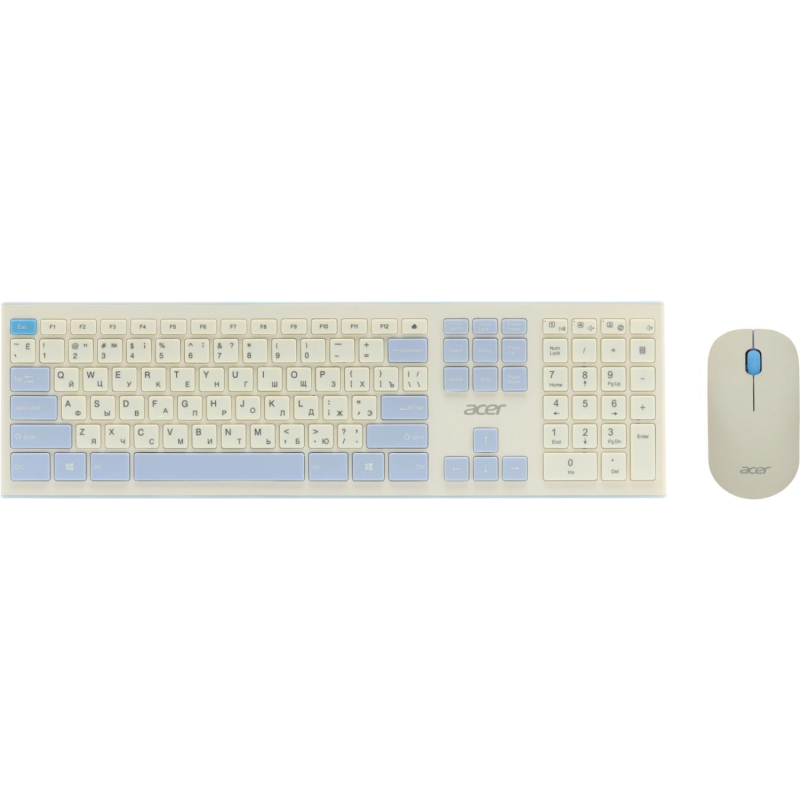 Набор клавиатура+мышь Acer OCC205(ZL. ACCEE.00C)/белый/голубой/slim