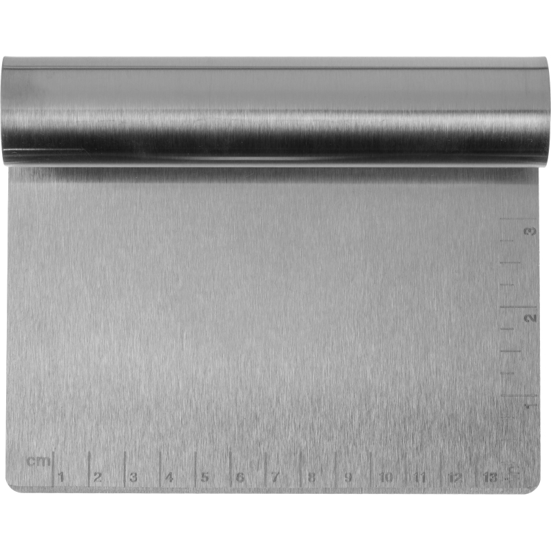 Скребок для теста h=12 см. раб. часть 15×8 см. нерж. со шкалой MGsteel,70409