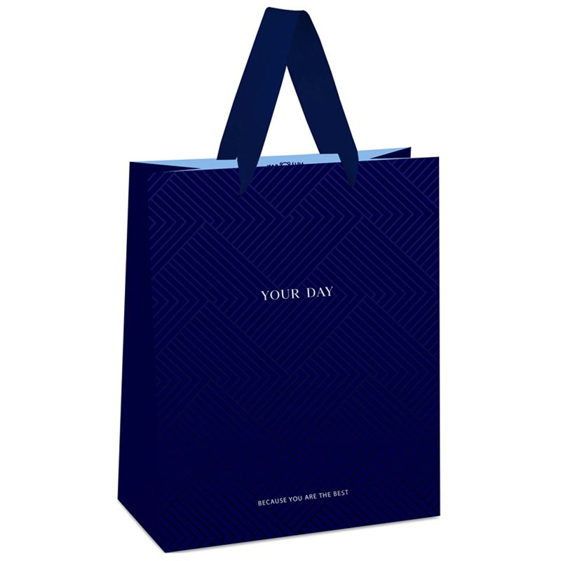 превью Пакет подарочный 11×14×6.5см MESHU «Indigo Hills», отд. фольгой, выборочный лак, матовая ламинация