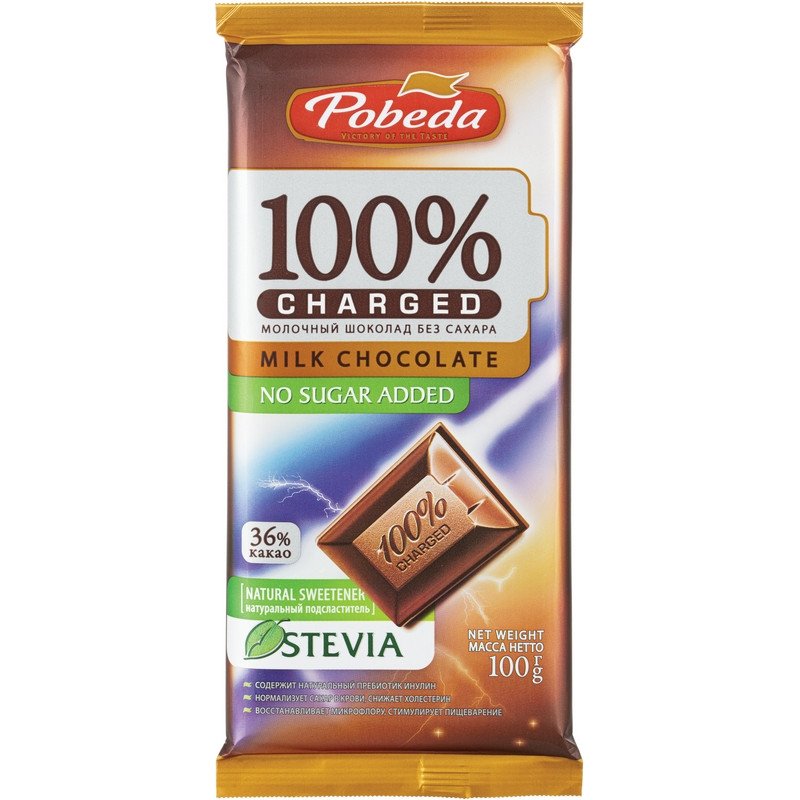 Шоколад Победа Вкуса Charged молочный 100 г арт. 1100783 - купить в ...