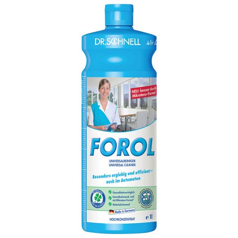 превью Чистящее средство 1 л, DR. SCHNELL «FOROL», универсальное для водостойких поверхностей, щелочное