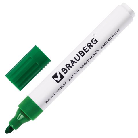 Маркеры для доски BRAUBERG, набор 4 шт., классические, круглый ...