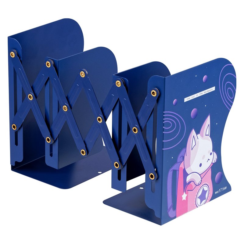Подставка для книг MESHU «Space Cat», 3 отделения, раздвижная