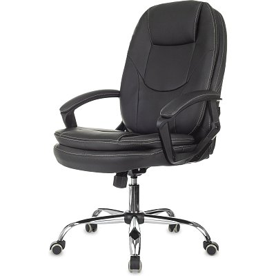 Кресло VB_EChair 668 TPU/SL черный экокожа крестов. металл хром